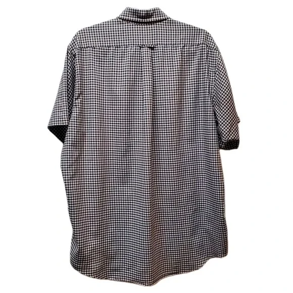 IZOD Short Sleeve Button Down Shirt L Club Check Design Coastal Classic w/Pocket - Picture 4 of 13